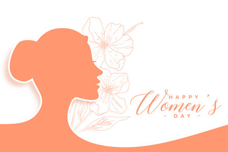 paper style happy women's day decorative banner with lady face vectorのイラスト素材