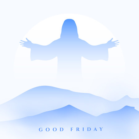 good friday blessings background for holiday season with mountain design vectorのイラスト素材