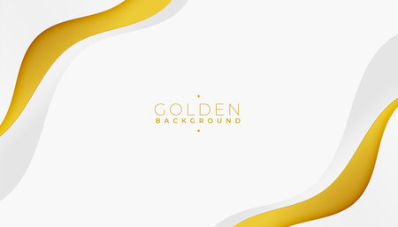 modern white backdrop wallpaper with golden fluid design vectorのイラスト素材