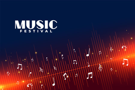 musical notes with shiny audio beat for party flyer vectorのイラスト素材