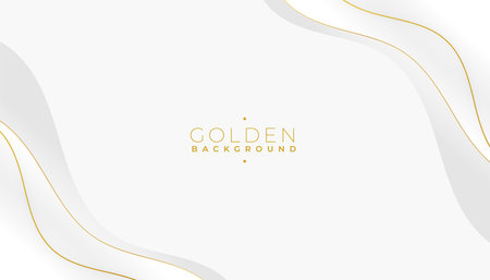 minimal style white banner with golden wavy stripe vectorのイラスト素材