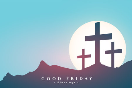 good friday religious background to remember resurrection of christ vectorのイラスト素材