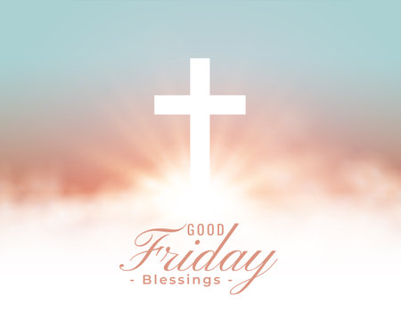 beautiful good friday event background with shiny and smoke effect vectorのイラスト素材