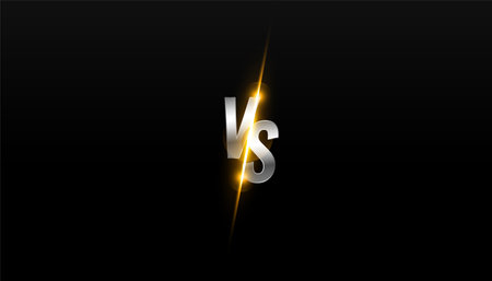 versus vs screen banner with light effect for battle or comparison vector