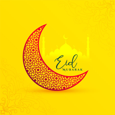 celebrate eid al-fitr traditional background with islamic moon and mosque vectorのイラスト素材