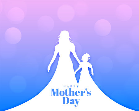 beautiful mothers day bokeh background in paper cut style vectorのイラスト素材