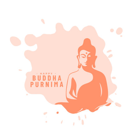 watercolor style buddha purnima religious background design vectorのイラスト素材