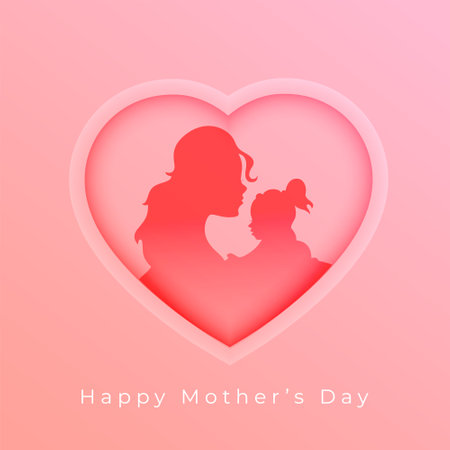 beautiful happy mother's day wishes card for lovely woman vectorのイラスト素材