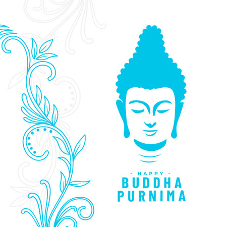 beautiful buddha purnima background with floral decoration vectorのイラスト素材