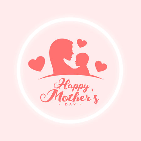 special mother's day greeting background with cute love heart vectorのイラスト素材