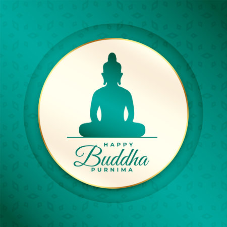 eye catching happy buddha purnima background for spiritual knowledge vectorのイラスト素材