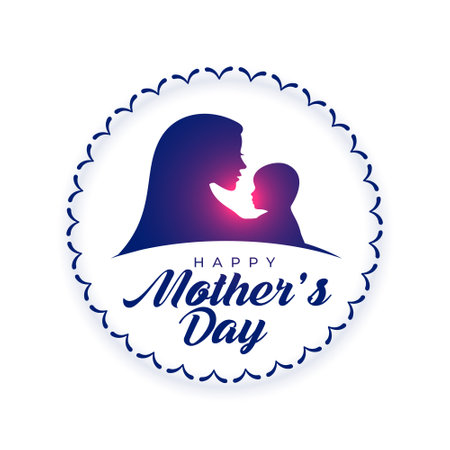 stylish happy mothers day background send mom love message vectorのイラスト素材