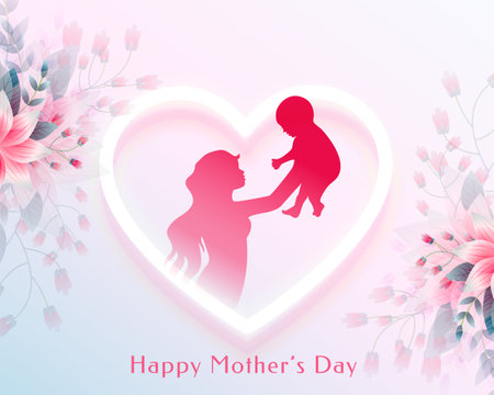 decorative happy mothers day background with love heart design vectorのイラスト素材
