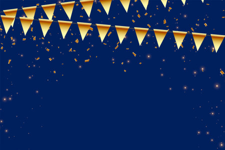 golden pennant background with shiny effect for event vectorのイラスト素材