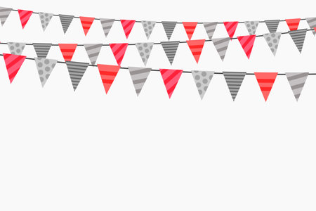 triangle bunting decorative background in hanging style vectorのイラスト素材