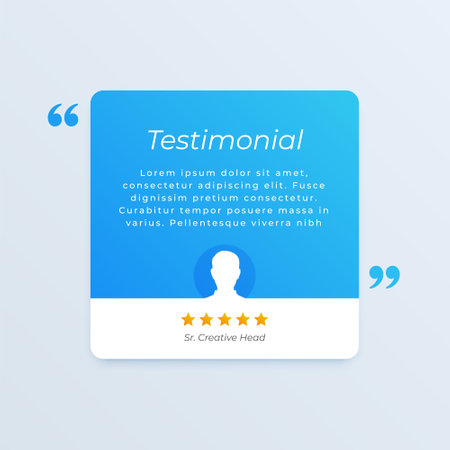 testimonial review template with star rating remark vectorのイラスト素材