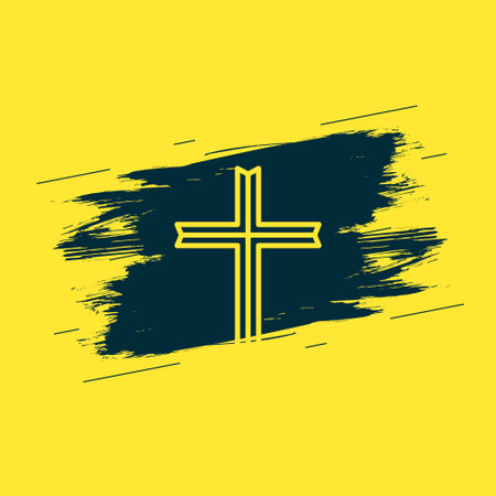 traditional cross sign grungy background for eternal peace and hope vectorのイラスト素材