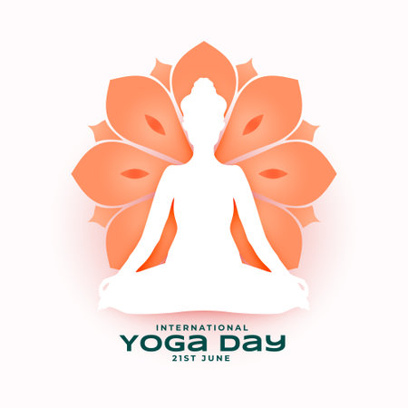 artistic international yoga day background for peace and wellness vectorのイラスト素材