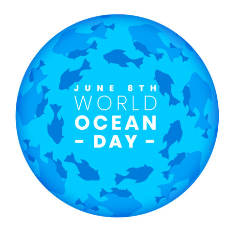 eye catching world ocean day background raise awareness for climate change vectorのイラスト素材