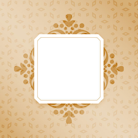 ethnic indian floral border frame background with text or image space vectorのイラスト素材