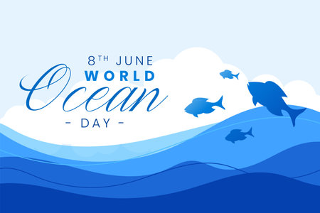 world ocean day background for protecting underwater ecosystem vectorのイラスト素材
