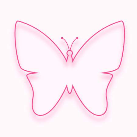 line style pink butterfly greeting background design vectorのイラスト素材