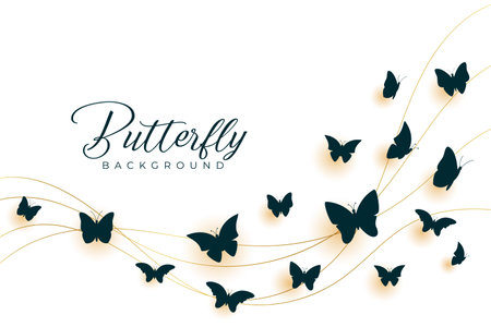 pretty flock of flying butterflies background vectorのイラスト素材