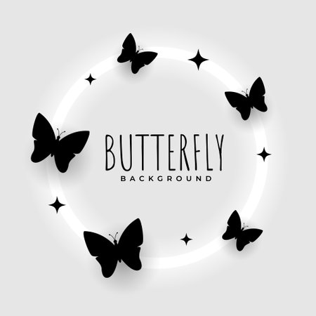nice silhouette butterfly background with neon frame vectorのイラスト素材