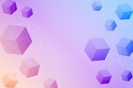 abstract 3d cubic gradient box prospective background vectorのイラスト素材