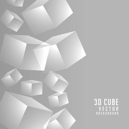 abstract 3d cuboid solid block geometric background vectorのイラスト素材