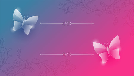 nice feminine butterfly greeting background with text space vectorのイラスト素材