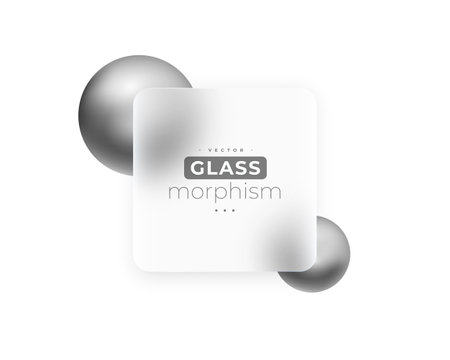 geometric glossy glass morphism background for UI app element vectorのイラスト素材
