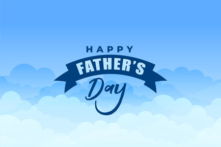 decorative father's day special background with paper clouds vectorのイラスト素材