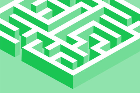 3d style labyrinth puzzle pattern background solve the problem vectorのイラスト素材