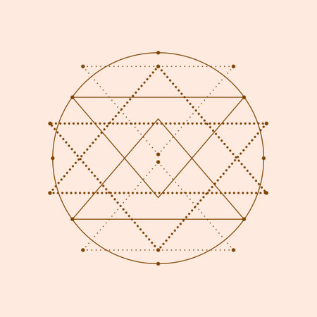 sacred geometry background with astrology and mystic symbol vectorのイラスト素材
