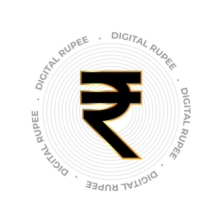 futuristic digital money concept with indian rupee sign vectorのイラスト素材