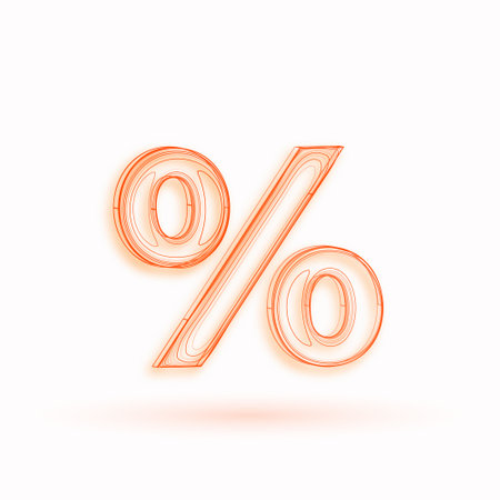 isolated percentage sign on white background with shadow effect vectorのイラスト素材