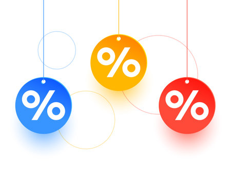 hanging style percentage icon background design for calculating commission vectorのイラスト素材