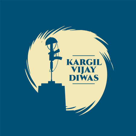 brush stroke style kargil vijay diwas background with war memorial theme vectorのイラスト素材