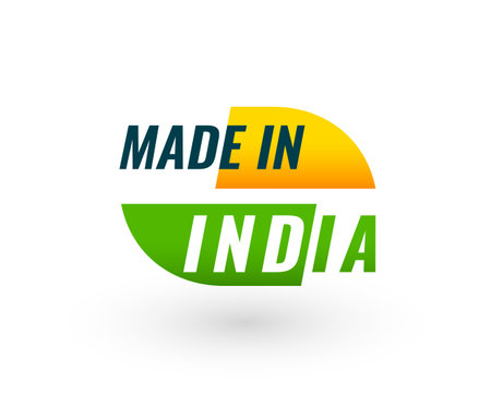 made in india label background for product manufactured in nation vectorのイラスト素材