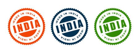 made in india seal banner for business promotion boost the economy vectorのイラスト素材