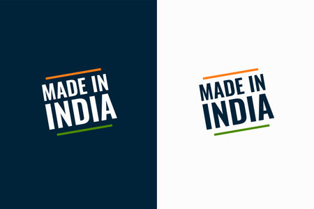 stylish made in india label background for your business vectorのイラスト素材