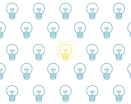 collection of light bulb with effective thinking concept background vectorのイラスト素材