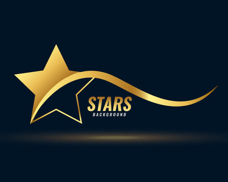 luxurious golden star background with shiny wavy design vectorのイラスト素材