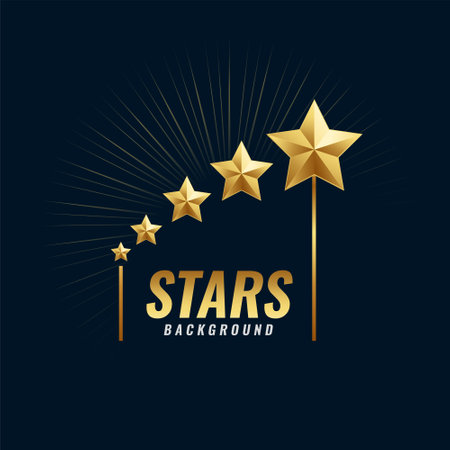 golden star trail path background for service rating design vectorのイラスト素材