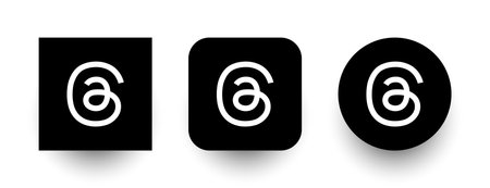 Delhi, INDIA - July 25, 2023: threads logo icons set in three shapes