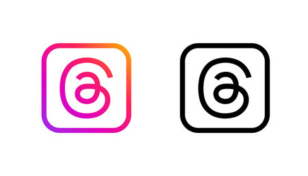 Delhi, INDIA - July 25, 2023: threads app logo in two colors vector