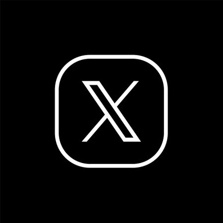 Delhi, INDIA - July 25, 2023: new twitter logo X icon on black background vectorのeditorial素材