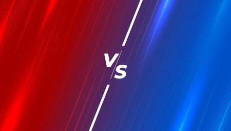 blue and red versus vs shiny banner for tournament match vectorのイラスト素材