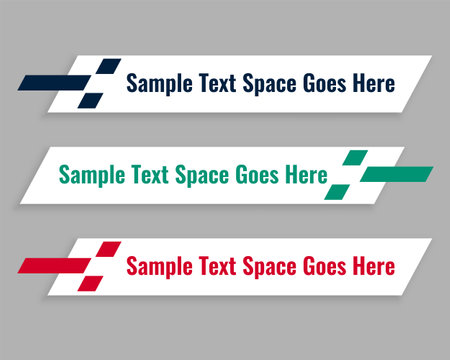 set of modern lower third title stripe template for media broadcast vectorのイラスト素材